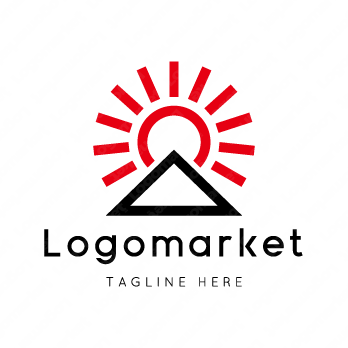 太陽と山と富士山のロゴ