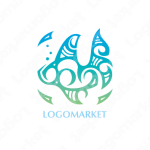 熱帯魚とハワイと魚のロゴ