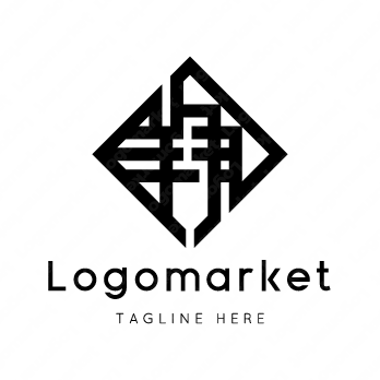 翔と家紋と文字紋のロゴ