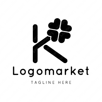 Kと四つ葉のクローバーとハートのロゴ