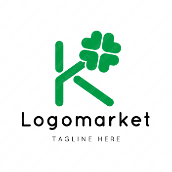 Kと四つ葉のクローバーとハートのロゴ