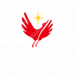 鶴と日本と飛躍のロゴ