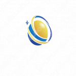 卵と輝きと成功のロゴ