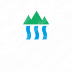 山と川と漢字のロゴ