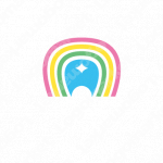 歯と虹色と幸福感のロゴ