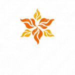 炎と太陽とエネルギーのロゴ