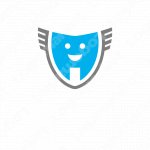 歯と盾とシンプルのロゴ
