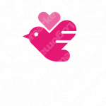 鳥とハートと幸せのロゴ