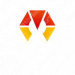 Mと六角形とシンプルのロゴ