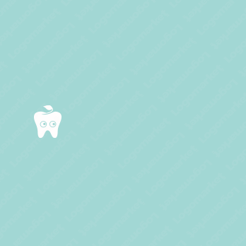 歯とデンタルクリニックとリンゴのロゴ