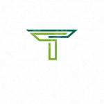 飛躍と翼とTのロゴ