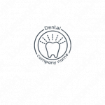 シンプルと歯とエンブレムのロゴ