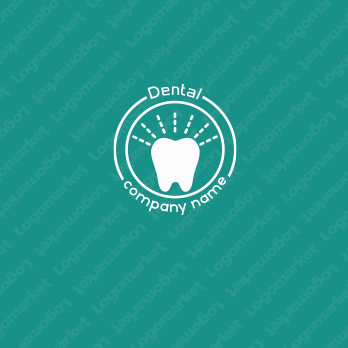 シンプルと歯とエンブレムのロゴ