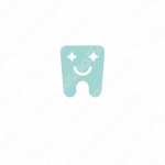 歯と輝きとキャラクターのロゴ