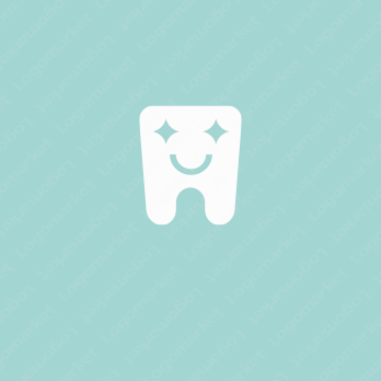 歯と輝きとキャラクターのロゴ