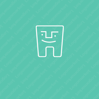 歯とユニークとキャラクターのロゴ