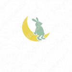 兎と月と動物のロゴ