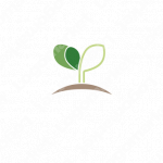 芽と成長と発展のロゴ