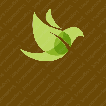 鳥と葉っぱと自然のロゴ