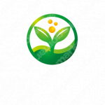自然と生命力と成長のロゴ