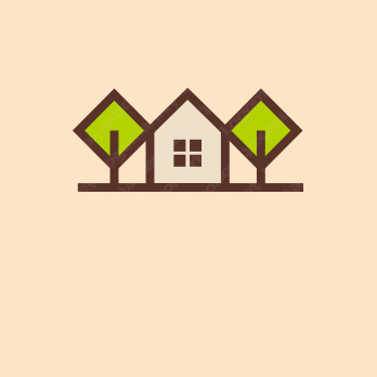 家と自然とモダンのロゴ