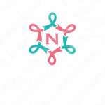 Nとリボンと繋がりのロゴ