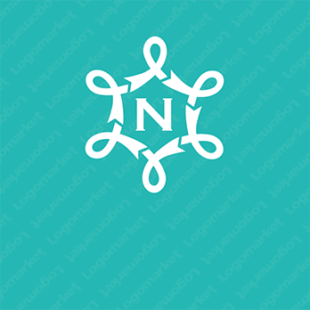 Nとリボンと繋がりのロゴ
