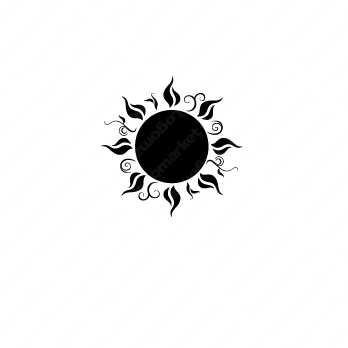 太陽と燃えるとエネルギーのロゴ
