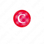 「C」とチェック柄と円形のロゴ