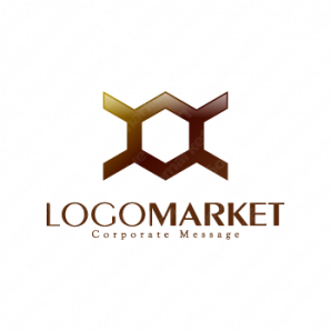 ロゴ作成デザインです ブルーム デザイン六角形蜂の巣をイメージしたロゴマークです