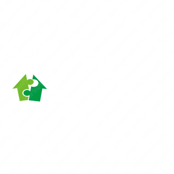 家とパズルとピースのロゴ