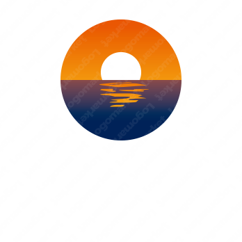 夕日と海と自然のロゴ