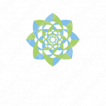 幾何学模様と花と回るのロゴ