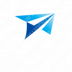 紙飛行機と未来と成功のロゴ
