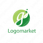葉とグリーンと「G」のロゴ