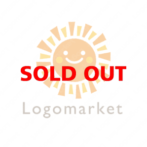 ロゴ作成デザインです シンプルワークス手書き風笑顔の太陽太陽をイメージしたロゴマークです