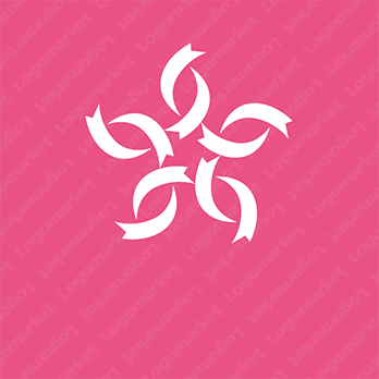 リボンと花と繋がりのロゴ