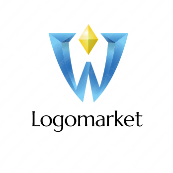 Wと盾とクリスタルのロゴ