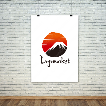 富士山と日本と風景のロゴ