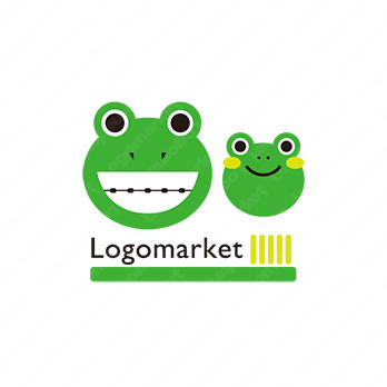 カエルと歯科とキャラクターのロゴ