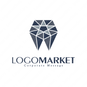 ロゴ作成デザインです ブルーム デザイン硬質で健康な歯信頼をイメージしたロゴマークです