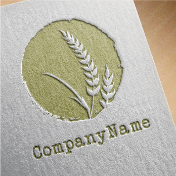 麦と農業と手描きのロゴ