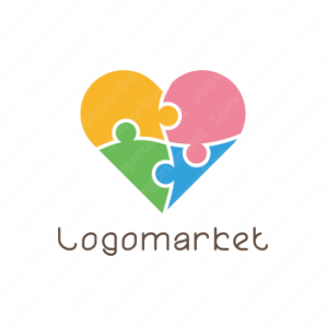 ロゴ作成デザインです シンプルワークスハートのパズルハートをイメージしたロゴマークです