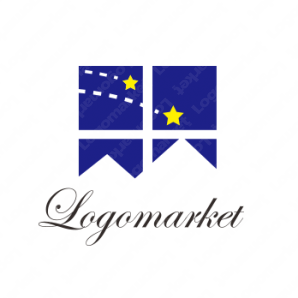 ロゴ作成デザインです シンプルワークス二筋の流れ星流れ星をイメージしたロゴマークです