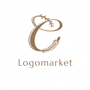 ロゴ作成デザインです シンプルワークス豊穣のc稲穂をイメージしたロゴマークです