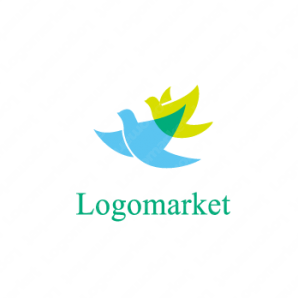 ロゴ作成デザインです パステル工房2羽の飛ぶ鳥鳥をイメージしたロゴマークです ロゴ作成デザインです パステル工房2羽の飛ぶ鳥鳥をイメージしたロゴマークです