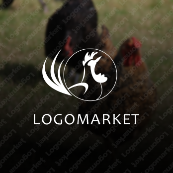 鶏と自信と手書き風のロゴ