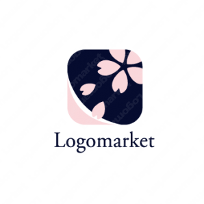 ロゴ作成デザインです パステル工房夜桜舞う桜をイメージしたロゴマークです