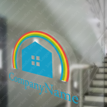 家と虹と明るいのロゴ
