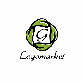 葉と4と「G」のロゴ